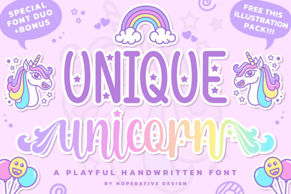Unique Unicorn Font: Playful Display Type for Editorial Design
